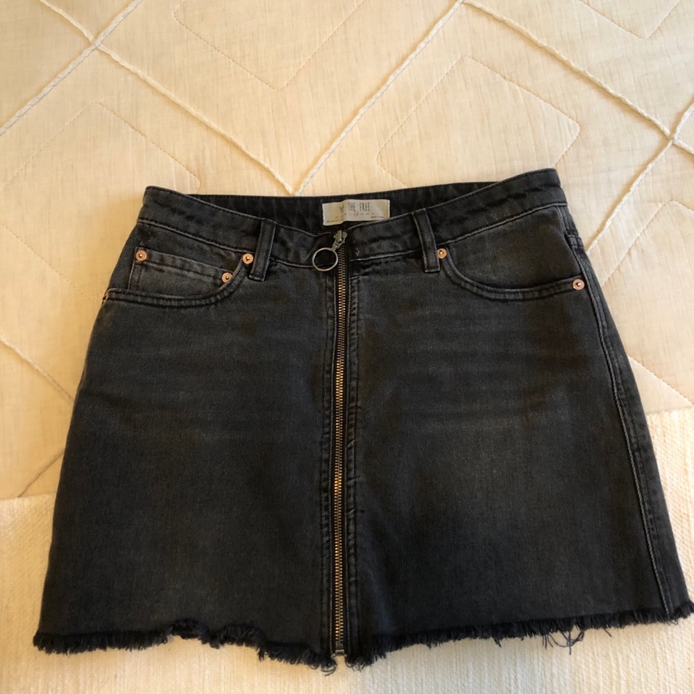 Free people black jean skirt